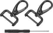 2Pcs Swivel Clasps Hook, 25Mm(1 Inch) D Ring Detachable Snap Hook Metal Lobster