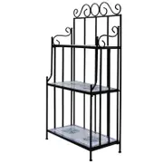 Plant Stand Plant Display Blue White Mosaic Pattern