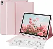 [KVTVOU] for iPad Air 11 inch 7th/6th M3/M2 (2025/2024), Air 5th/4th Generation Case with Keyboard 10.9"(2022/2020) with Pencil Holder, Thin-Smart Wireless Magnetically Detachable Bluetooth, Pink