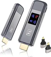 Wireless HDMI Transmitter and Receiver, 4K Decode 1080P Output, Wireless HDMI Sender Extender, Metal Housing, LED Display, 100FT Range, 2.4G&5G, for PC/DV/HDTV/Projector/TV Box, No Need App/Bluetooth