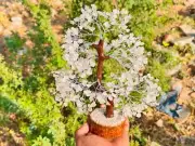 Handcrafted Natural Clear Quartz Chakra Tree of Life Gemstone Sculpture Crystal