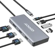 USB C to Dual HDMI Adapter, Multi Display Docking Station Dual Monitor with 2...