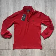 POLO Ralph Lauren Little Boys' Quarter-Zip Cotton Pullover, Red S/P 8