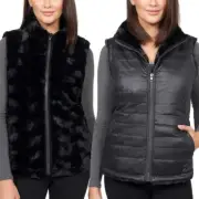 Plus Size Nicole Miller Ladies' Reversible Vests, 3X, Red or Black
