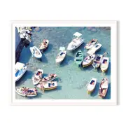 Island Life Framed Printed Wall Art - White