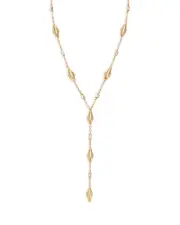 Ettika Baguette Crystal Oval Dome Lariat Necklace, 14.5-19.5