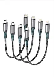 15cm USB C Cable Short Lightning to Type C Cable PD 60W Fast Charger x【4 Pack】