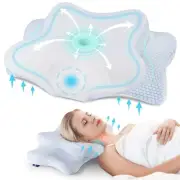 DONAMA Cervical Neck Pillow for Side Back Stomach Sleepers, Contour Memory Foam