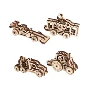 Ukraine Made UGears Fidgets Vehicles Set of 4 Models Wooden Mechanical 3D Puzzle