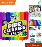 Creative Fun: 348 Chenille Pipe Cleaners with 48 Adhesive Googly Eyes Pack
