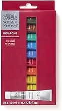 Winsor & Newton Gouache Paint Set, 10 Count, 12ml (0.4-oz) Tubes