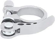 Aluminum Alloy Quick Release Seatpost Clamp, 3cm Mountain Cycle Saddle Tube Clip with Non Slip Lever for Road Cycles (Silver)
