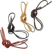 OFFIGAM 4pcs DIY Leather Cord for Jewelry Making Beading and Crafting Supplies Durable Flat Cowhide Rope for Bracelets and Necklaces