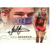 2003 Select AFL XL Series Draft Pick Signature DS3 Jared Brennan Brisbane Lions