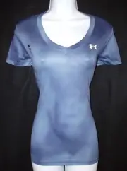 UNDER ARMOUR WOMEN'S V-NECK SHORT SLEEVE LOGO TOP STRETCHY SIZE XS/S NWT