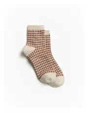 [Trenery] Puppytooth 1/4 Sock in Ivory