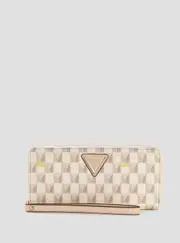 GUESS Women's Pink Logo G Wave Medium Wallet