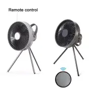 10000mAh 4 Speeds USB Ceiling Fan Camping Fan with Remote Control Timer Lamp