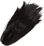 WEKADRIN Black Wig Bangs Long Synthetic Lace Front Wig Middle Part Bangs for Holiday Party