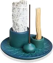 Palo Santo Sticks Holder, Multi-Purpose Handmade Ceramic Incense Burner for Palo Santo Incense Sticks, Sage Holder for Burning, Ash Catcher Tray for Meditation Yoga Room