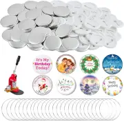 100 Pieces Blank Badge Button Parts Button Making Machine - Metal Shells and Pl