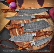 Damascus Chef Knife Set Kitchen Cutlery - Hand Forged Damascus Set