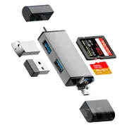 4 in 1 SD Card Reader for iPhone, Memory Card Reader Support SD TF Card, SD Card Adapter for Android Phone Laptop