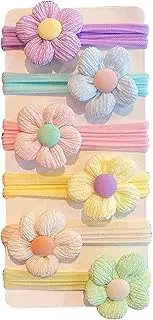 yupeuooe Baby Girl Hair Ties,6X Flower Hair Ties for Toddler | Lightweight Little Girls Hair Accessories, Ponytail Holders for Thick or Thin Hair