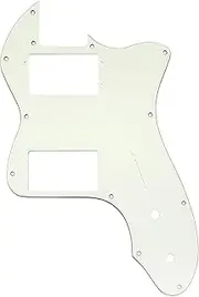 [Musiclily] Pro 12 Holes Wide Range HH Guitar Pickguard for USA/Mexico Fender 72 Tele Thinline Style Electric Guitar, 3ply Aged White