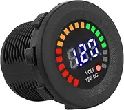 LED Digital Display Voltmeter, DC 12 V Motorcycle Car 5-15V Measuring Range Waterproof Voltage Volt Meter Gauge for Car Boat Camper Travel Trailer
