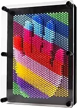 3D Pin Art, Colorful Plastic Pin Art Board Large Size 8 x 6 in, Classic Desktop Novelty Sculpture Impression Needle Art