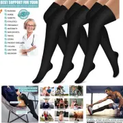 3 Pair Thigh High Compression Socks Women & Men Over the Knee Fashion Run Travel
