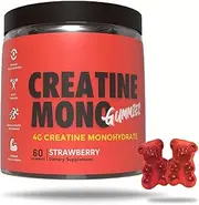 CREATINE MONOHYDRATE GUMMIES 4000MG PER SERVE CREATINE GUMMY SUPPLEMENT - STRAWBERRY FLAVOUR - 60 Pieces