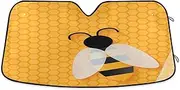 Cute Animal Bee Geometric Car Windshield Sun Shade, Auto Sun Visor for Car Front Window Foldable Sun Shield Cover Blocks UV Rays Heat Protection to Keep Vehicle Cool (57" x 31.5"), L