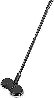 Cordless Electric Mop, Electric Spin Mop with 360° No Dead Angle Cleaning and Retractable Rotating Shaft, Can Be Used to Clean Windows, for Home Office Hotel Clean(Black)