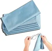 6-Pack Microfiber Cleaning Cloths, 16x16 Inch, Lint-Free for Windows, Glasses, Windshields, Mirrors, & Stainless Steel - Blue