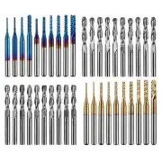 10/40pcs End Mill Engraving Bits Set 3.175mm Shank CNC Router Bits Ball Nose PCB