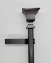 Squared Knob 1" Adjustable Curtain Rod - Dark Nickel