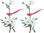 IWOWHERO 2pcs Flower Bird Embroidery Patches for DIY Clothing Durable Appliques for Unique Craft Supplies for Customizing Outfits and Accessories