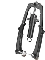 Exercise Equipment - Home Fitness Adjustable Arm Expander | 22-440 Pound Station Training Tool, Back and Core Fitness Equipment with AB Wheel for Indoor, Travel and Outdoor Use