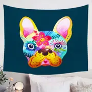 Colorful Painting of French Bulldog Tapestry