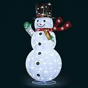 180cm Christmas Light 3D Snowman 200 LED Strip Lights Home Outdoor Party Holiday Xmas Decor 8 Flickering Effects