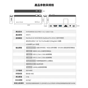 【HyperDrive】DUO PRO｜7 in 2 USB-C 集線器 / USB-C Hub 七合二集線器 HDMI