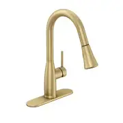 Garrick Single-Handle Pull-Down Sprayer Kitchen Faucet in Matte Gold