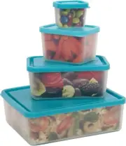 Bentology - Leakproof Portion Control Lunch Containers - No BPA - Set of 4