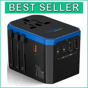 70W Universal Travel Plug Adapter with GaN Tech - Compact Dual USB-C & Type I