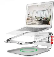 Aluminum Alloy Stand, Portable Ventilated Desktop Laptop Holder Space Save Adjustable Ergonomic Tray Works with 11~17 Inch Size of Laptop,B