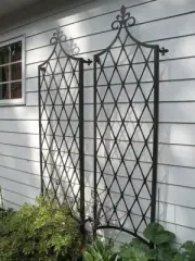 set of 2 classical vertical beautiful wall planter trellis black 160 x 70cm NEW