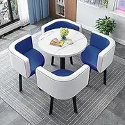Negotiation Table and Chair Set,Office Reception Room Club Table,Simple Round Dining Table Set, Conference Tables,Coffee Table and Chair Set (Color : 7, Size : 27.5in/70cm)