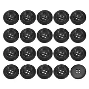 50Pcs Wooden Buttons 28mm 4 Hole Round Wood Sewing Button Craft, Black